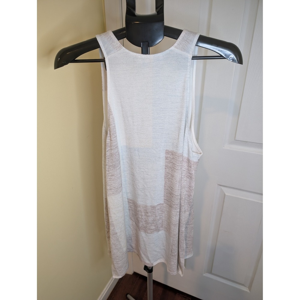 Wilfred Free Tank Top Beige Cream Colorblock Knit Aritzia Earth Tones - Size M - Picture 2 of 4
